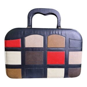 Vintage Tolin Manufacturing Co Multicolor Patchwork Vinyl Attache Case 1950/60’s